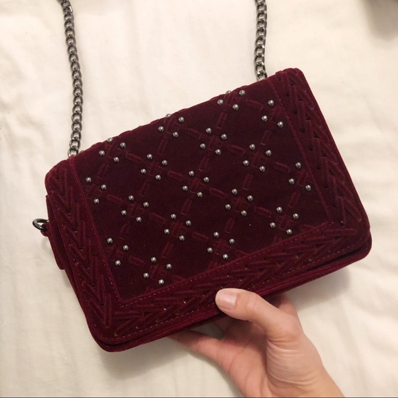 Handbags - Maroon Velvet Bag